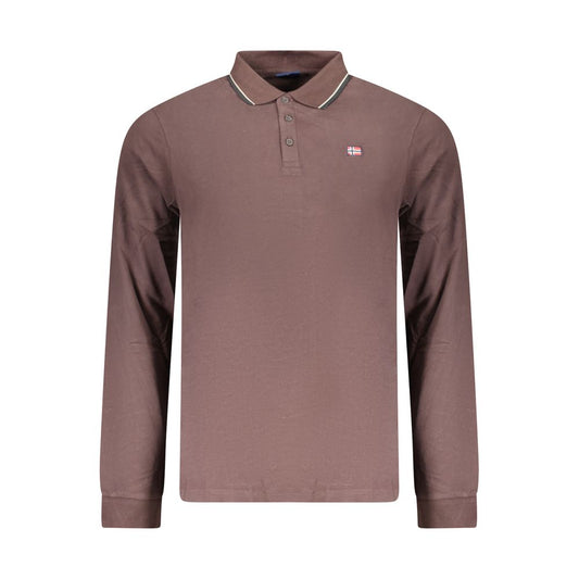 Brown Cotton Mens Polo