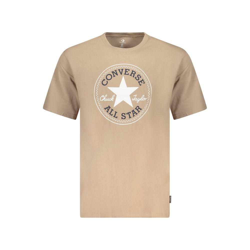 Beige Cotton Mens T-Shirt