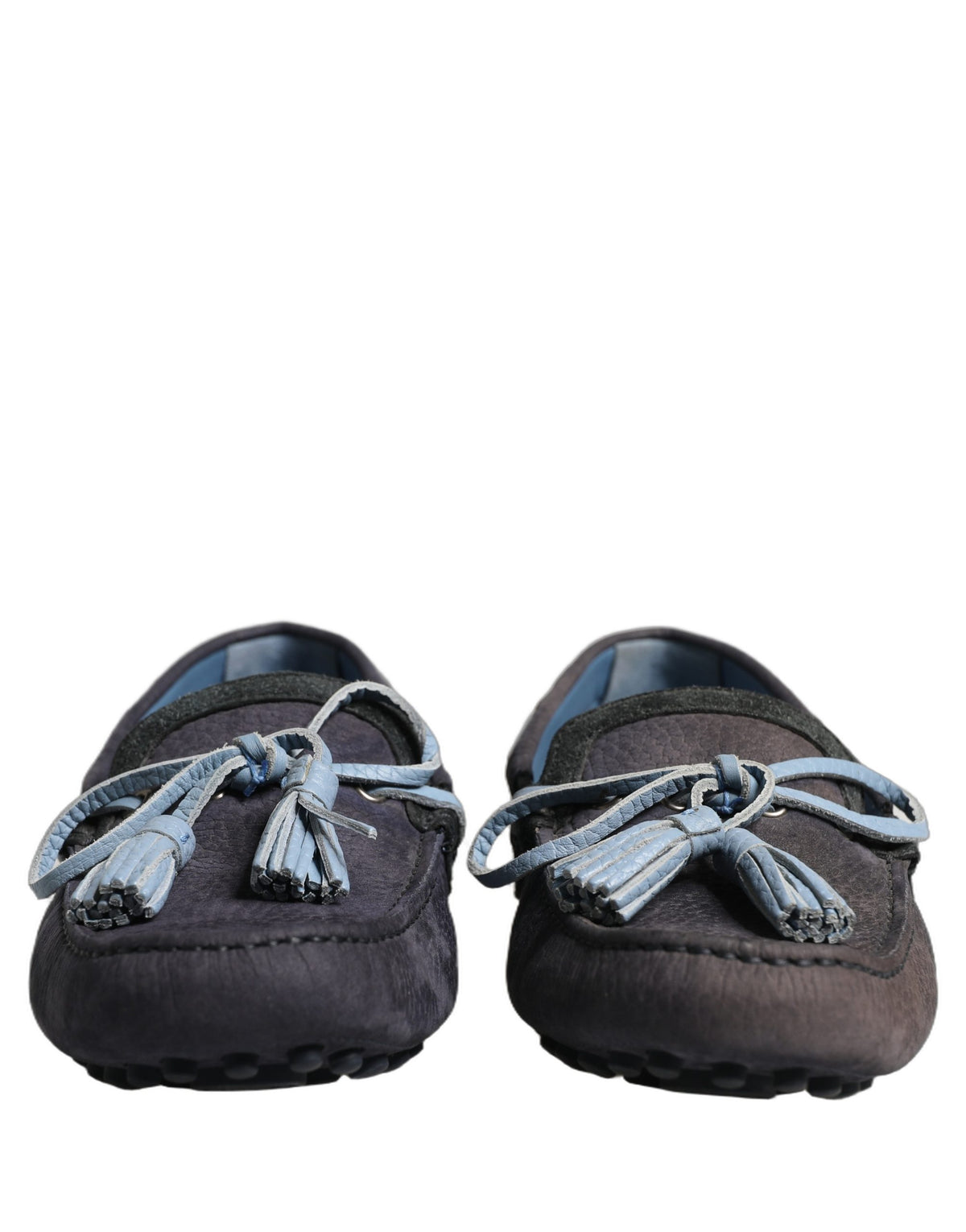 Navy Blue Suede Leather Tassel Loafers Shoes