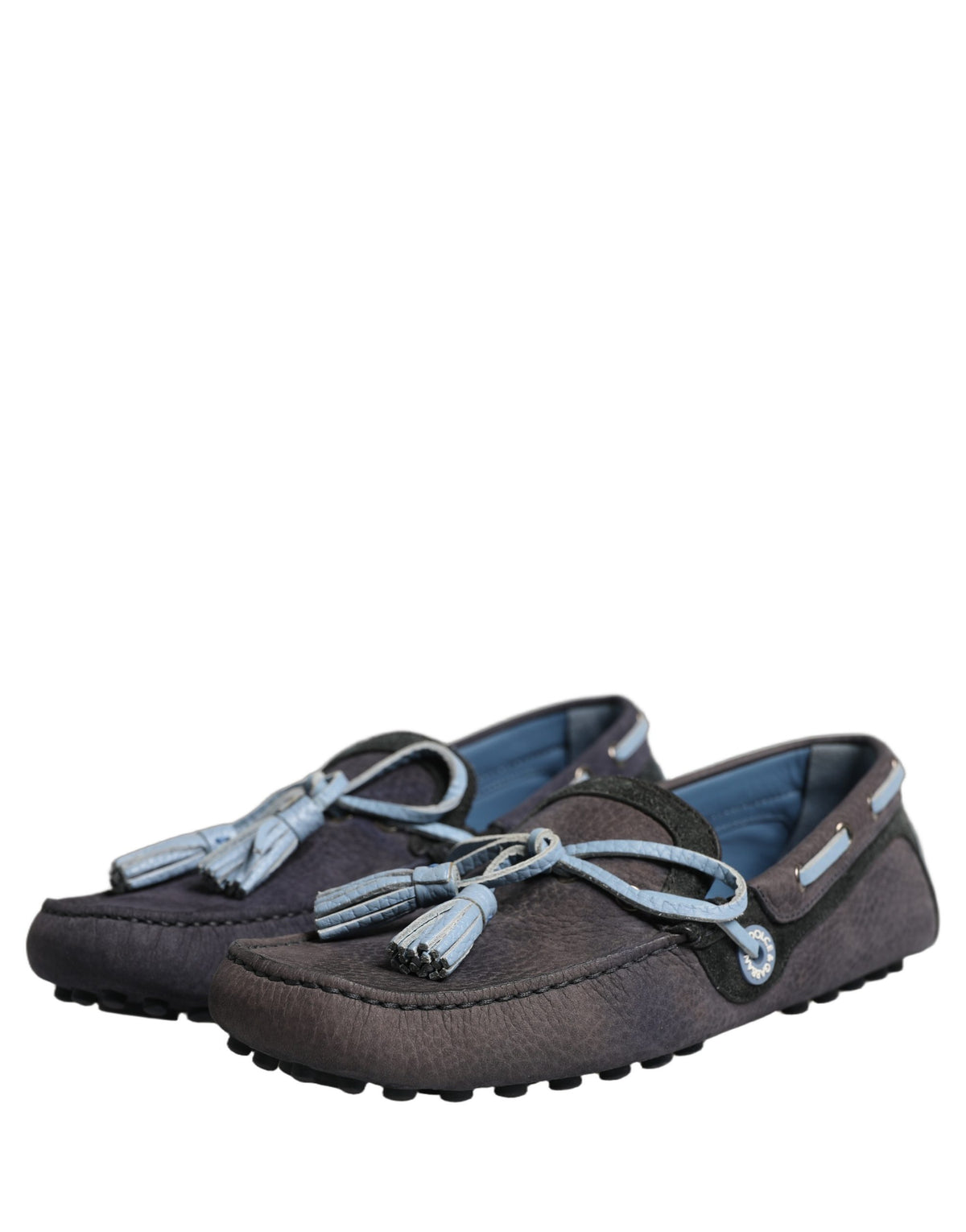Navy Blue Suede Leather Tassel Loafers Shoes
