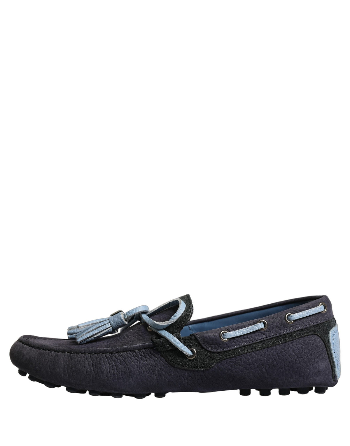 Navy Blue Suede Leather Tassel Loafers Shoes