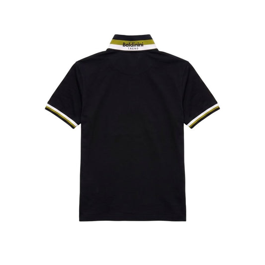 Black Cotton Men Polo-Shirt