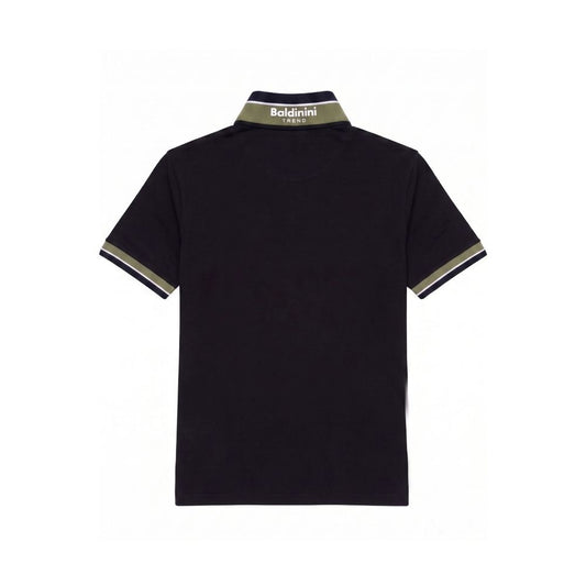 Blue Cotton Men Polo