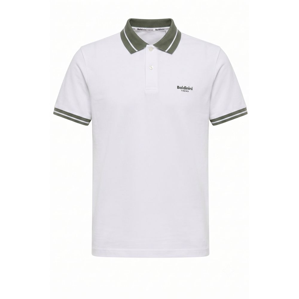 White Cotton Men Polo-Shirt
