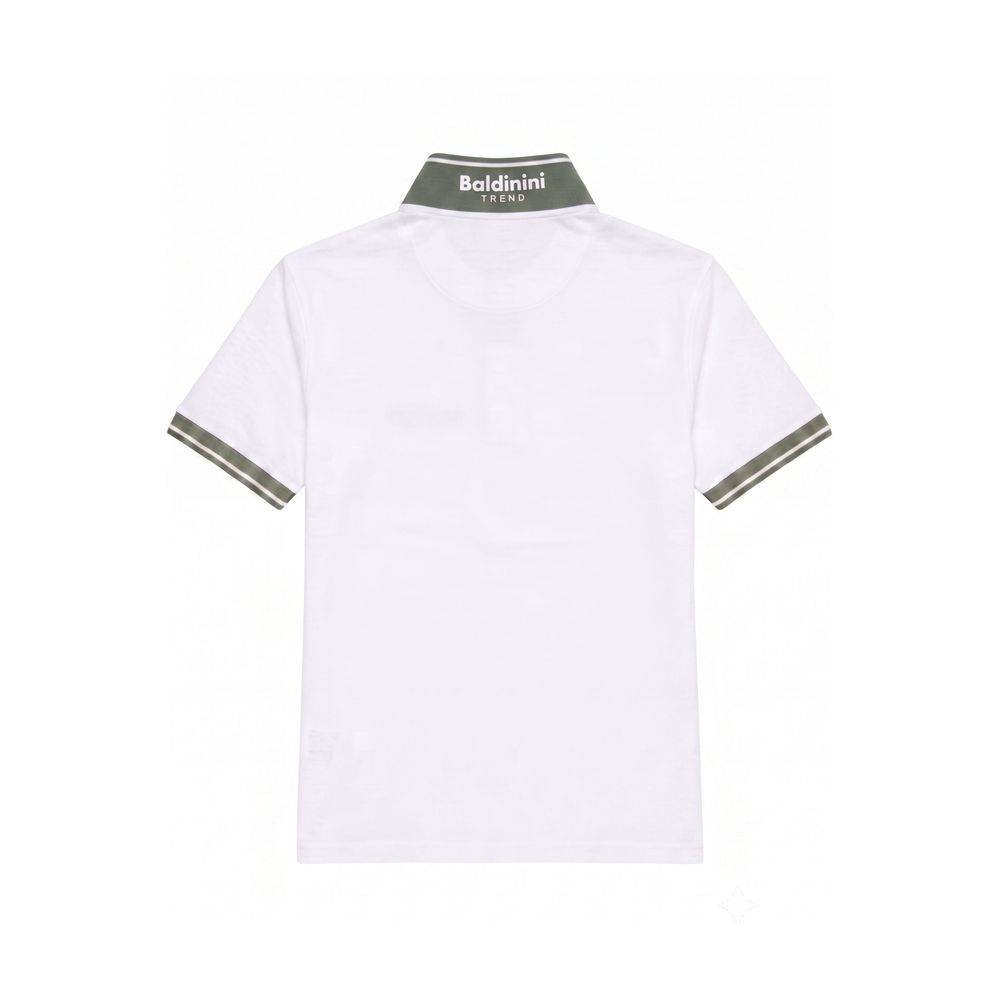 White Cotton Men Polo-Shirt