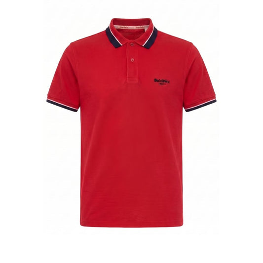 Red Cotton Men Polo-Shirt