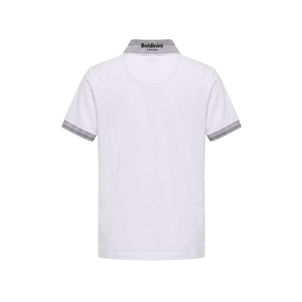 White Cotton Men Polo-Shirt