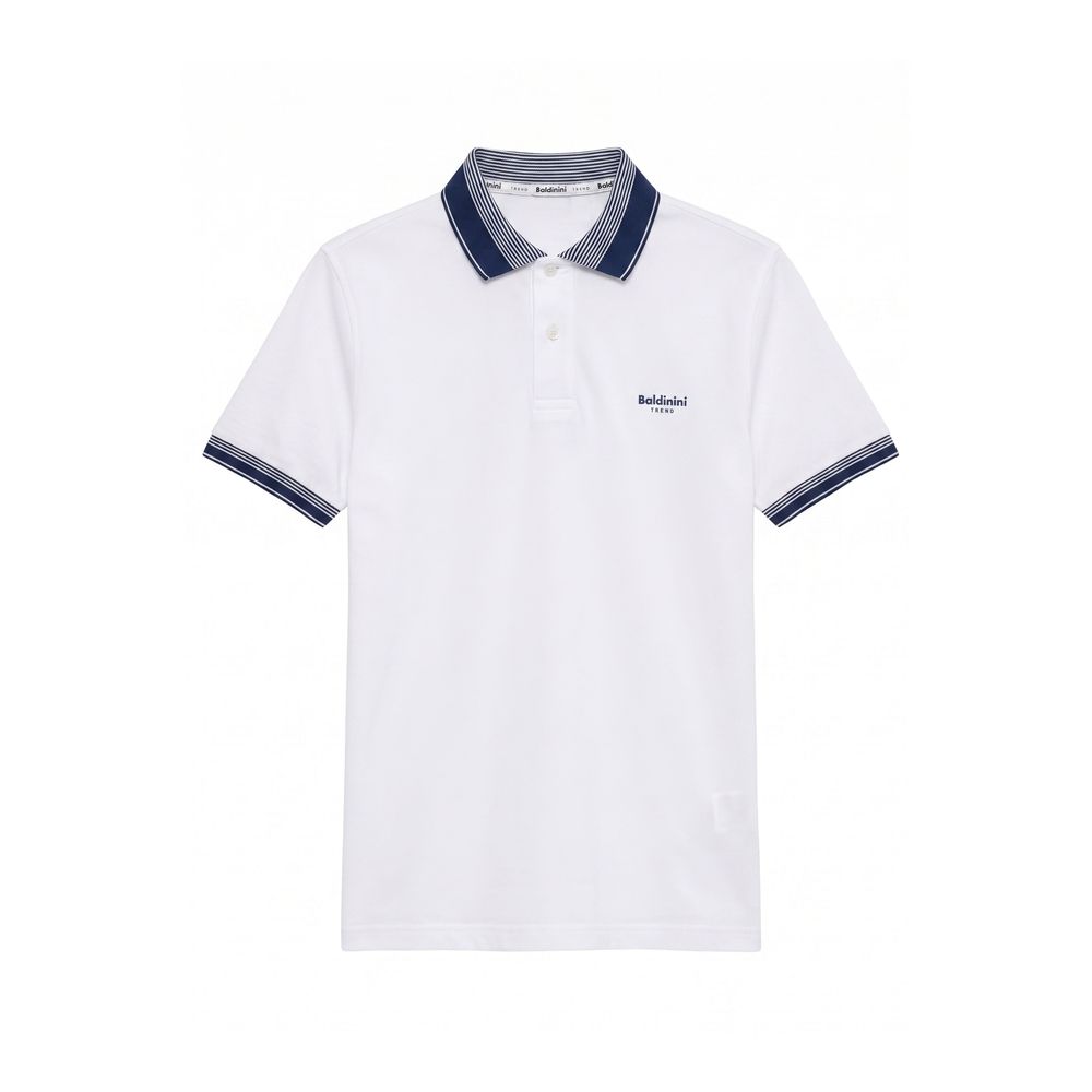 White Cotton Men Polo-Shirt