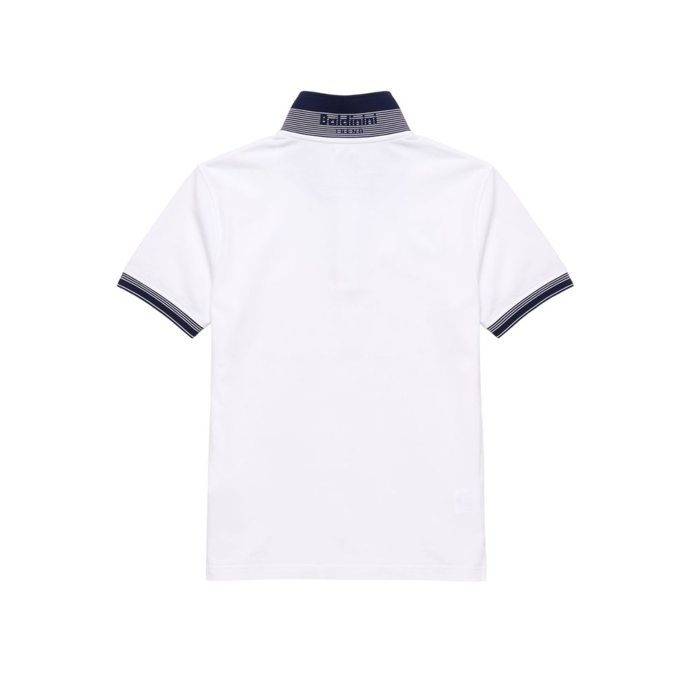 White Cotton Men Polo-Shirt