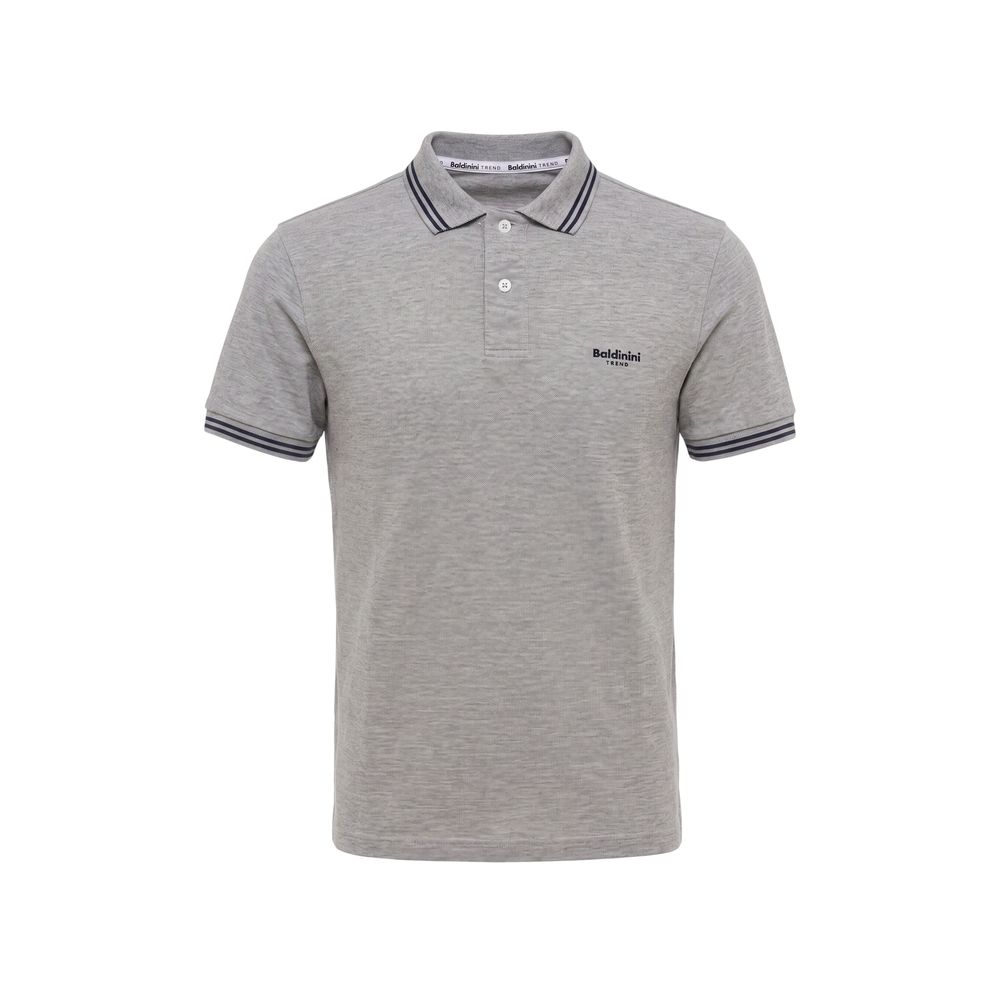 Grey Cotton Men's Polo-Shirt