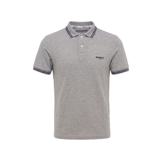 Grey Cotton Men's Polo-Shirt