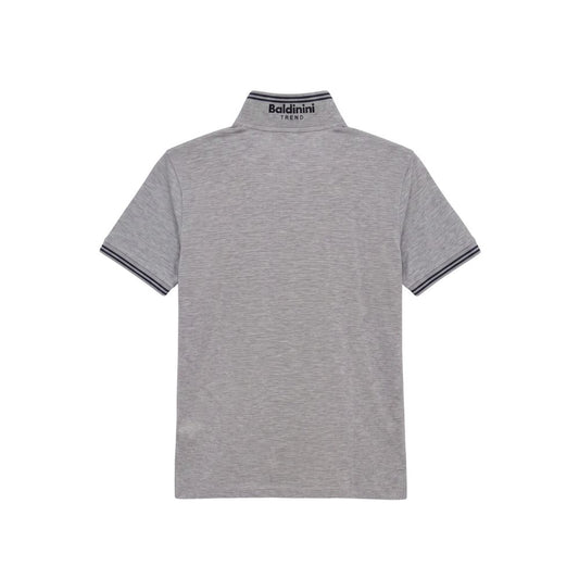 Grey Cotton Men's Polo-Shirt