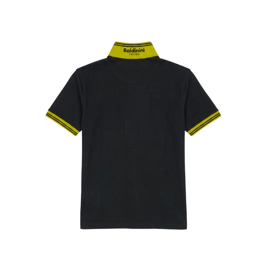 Blue Cotton Men Polo Shirt