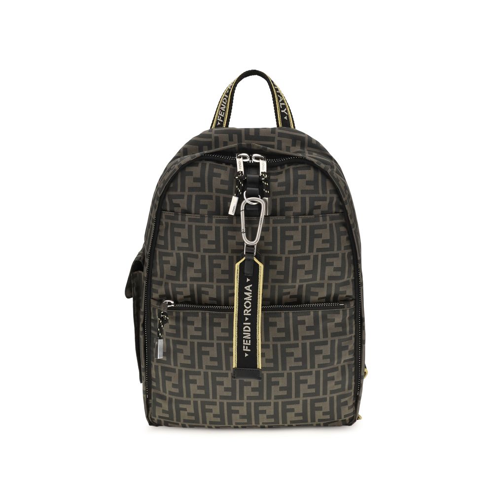 Brown Polyester Backpack