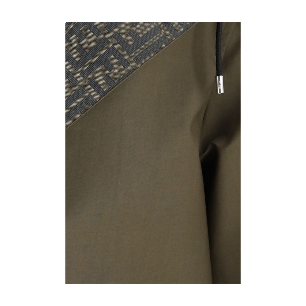 Bicolor Polyester Full-Length Jacket