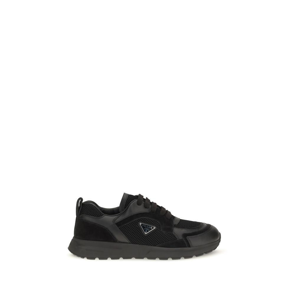 Black Fabric Athletic Sneakers