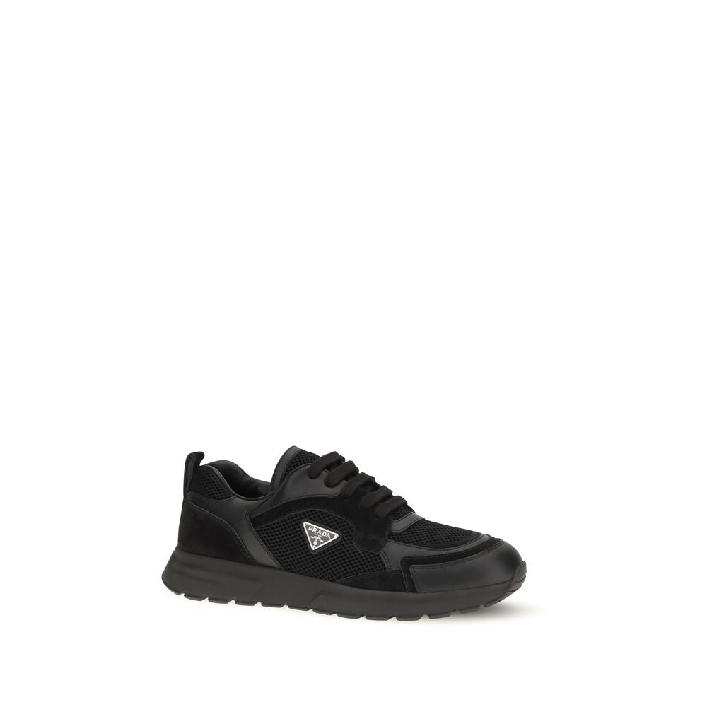 Black Fabric Athletic Sneakers