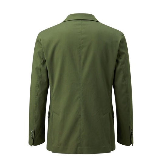 Green Cotton Men Jacket