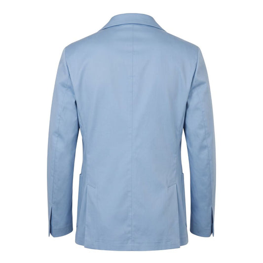 Light Blue Cotton Men Jacket