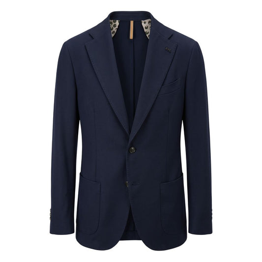 Blue Polyester Men Jacket