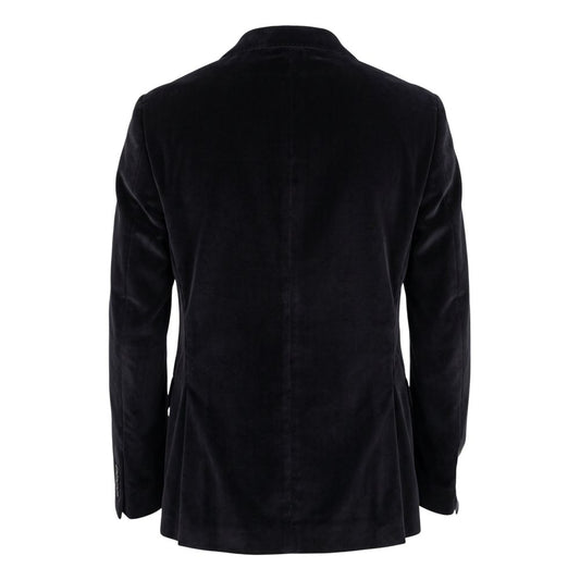 Black Cotton Men Jacket