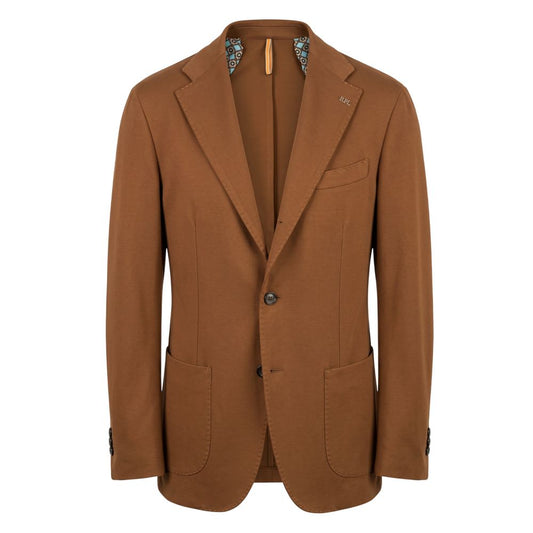 Brown Viscose Men Jacket