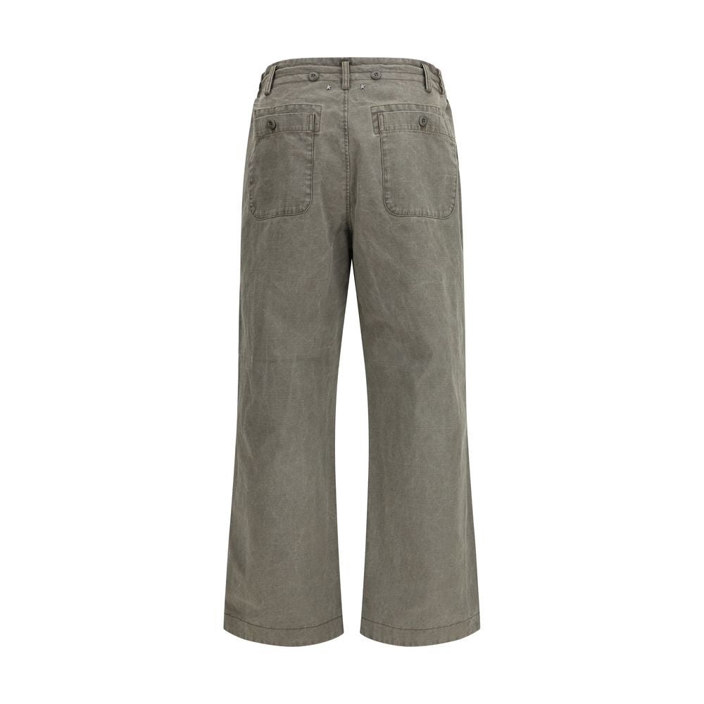 Bicolor Cotton Casual Pants