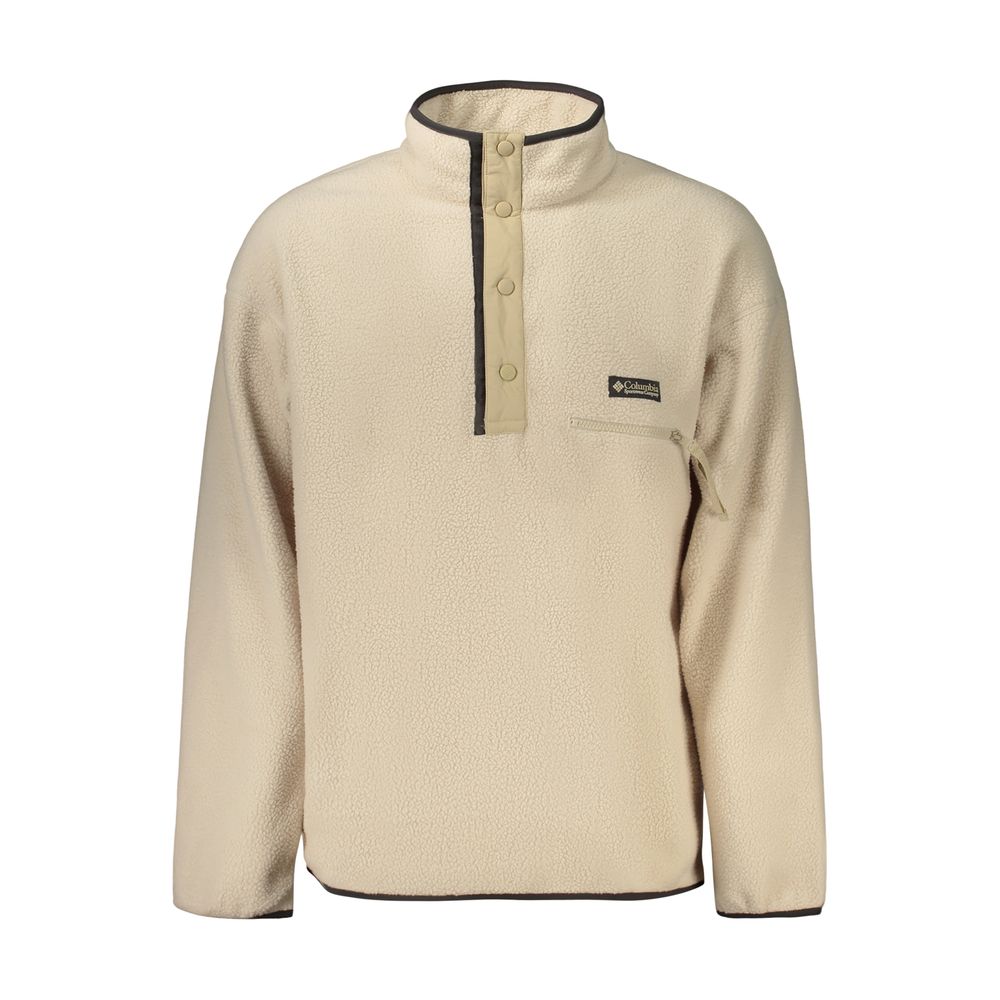 Beige Polyester Men Sweatshirt