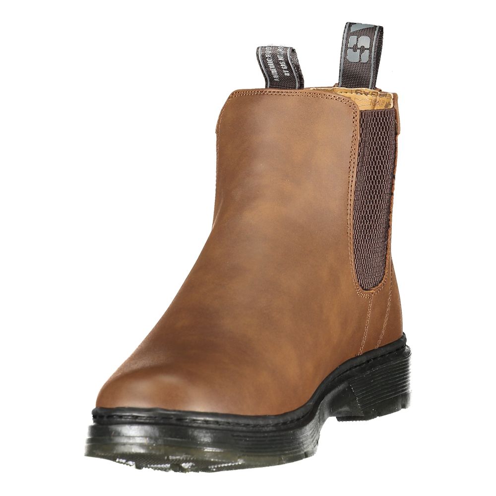 Brown Polyurethane Men Boot