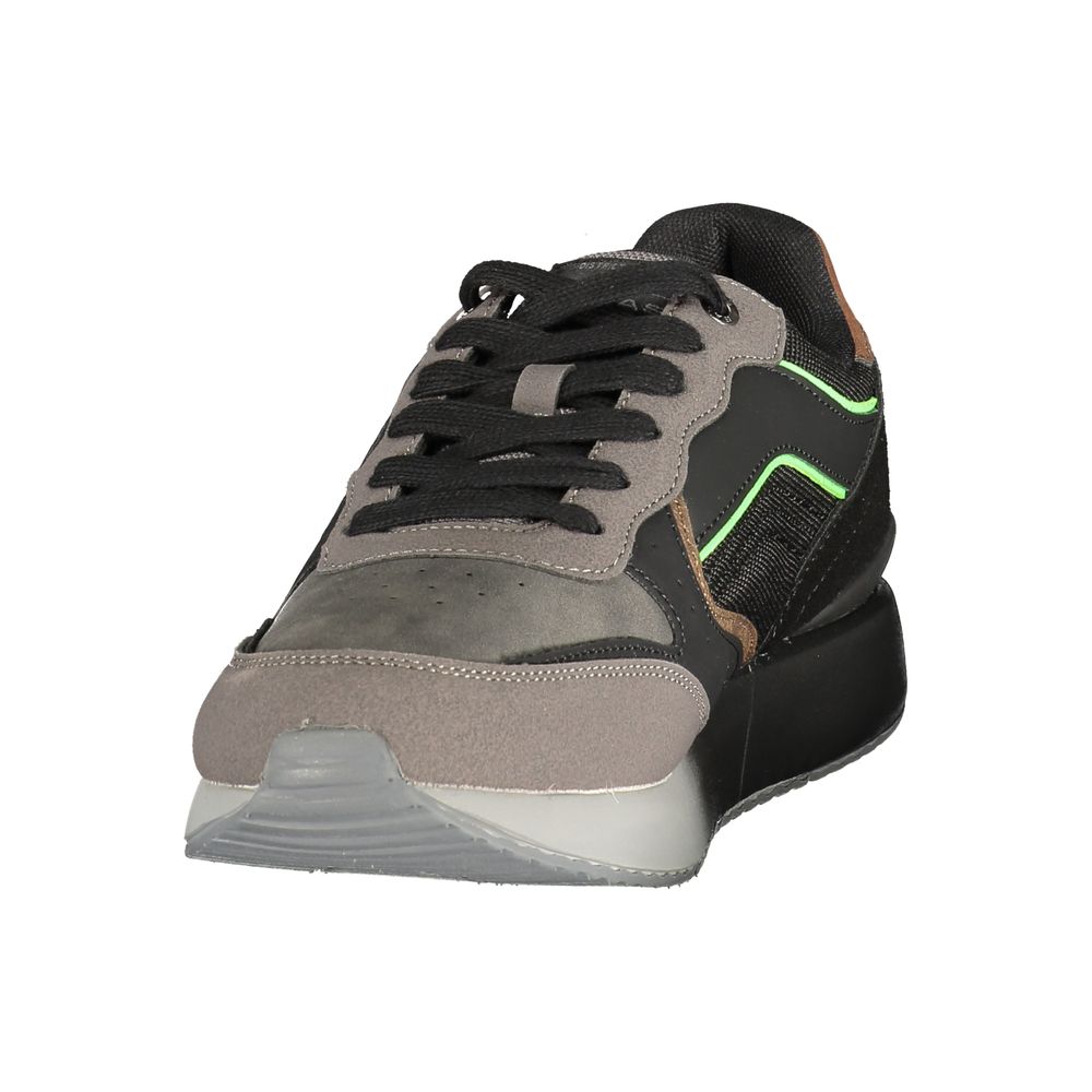 Black Polyurethane Mens Sneaker
