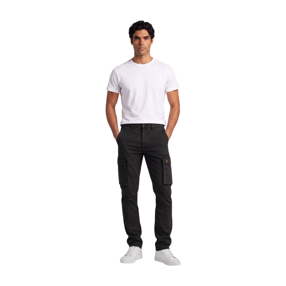 Black Cotton Cargo Pants