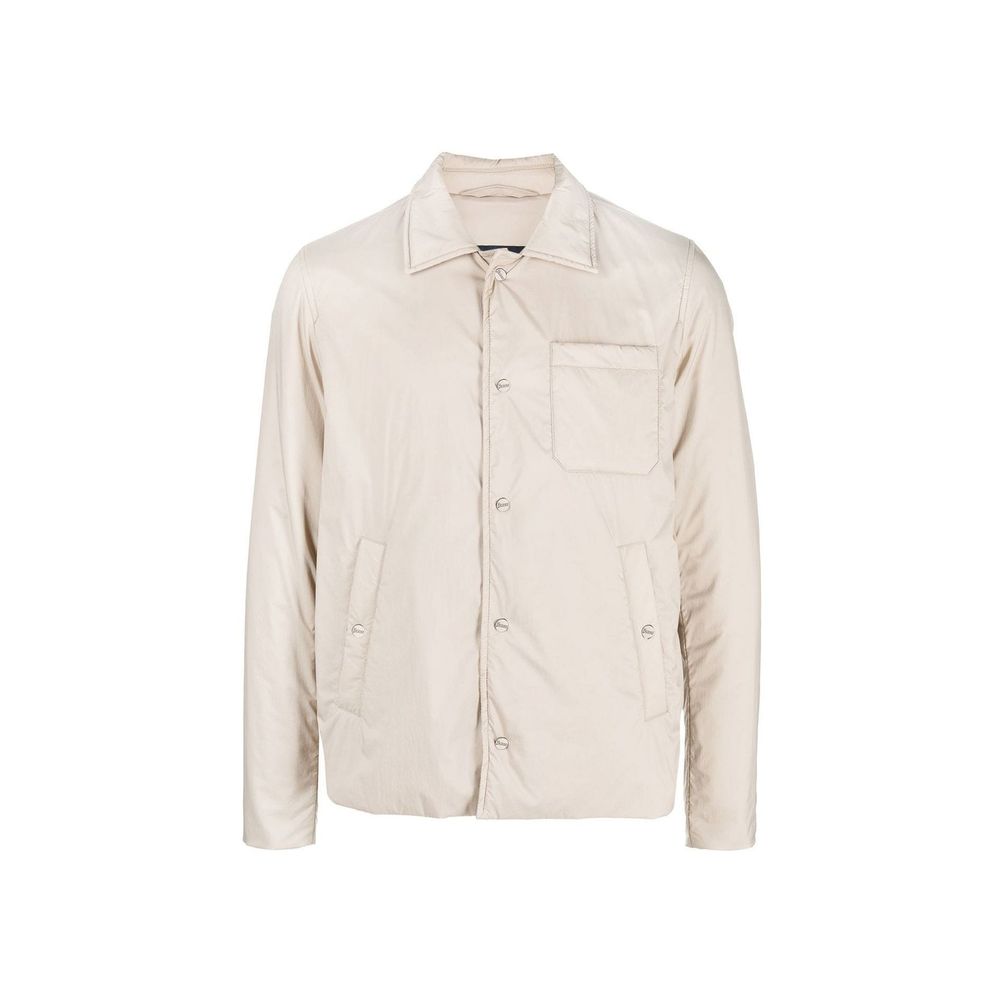 Beige Polyamide Full-Length Jacket