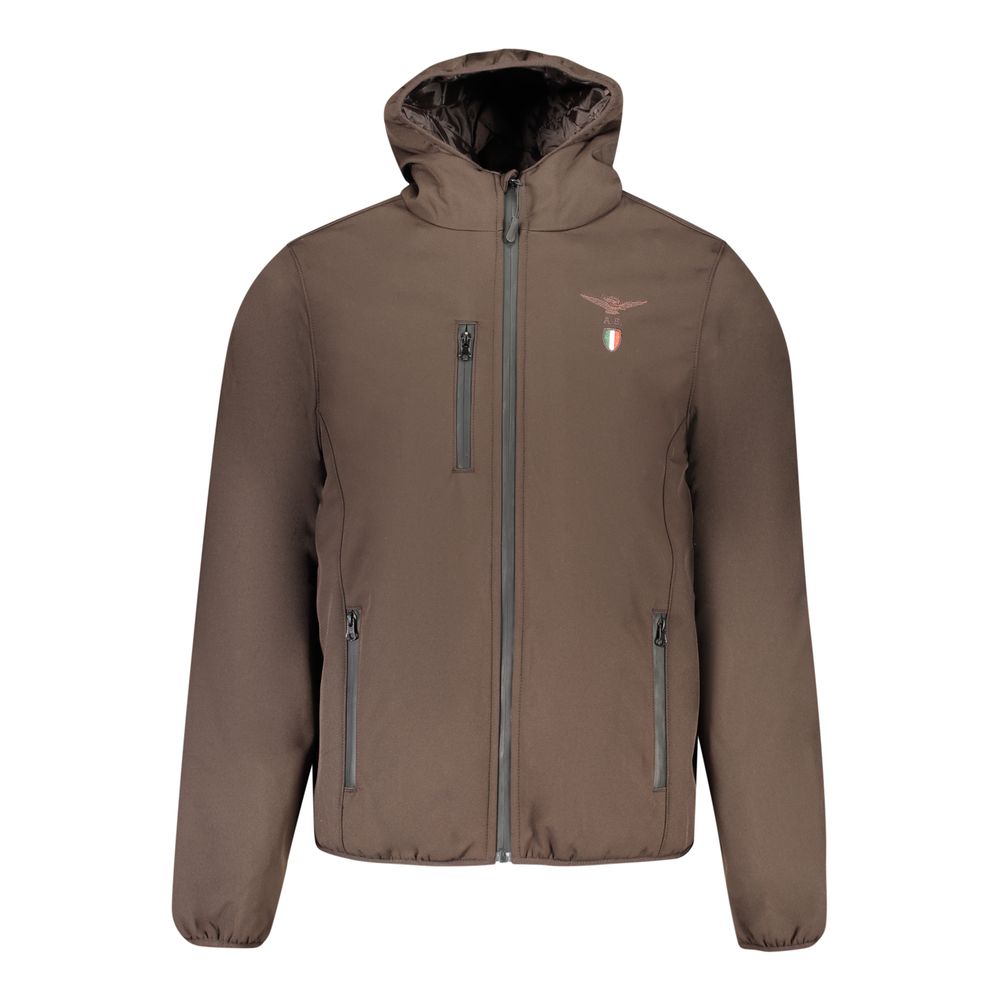 Brown Polyester Shell Jacket