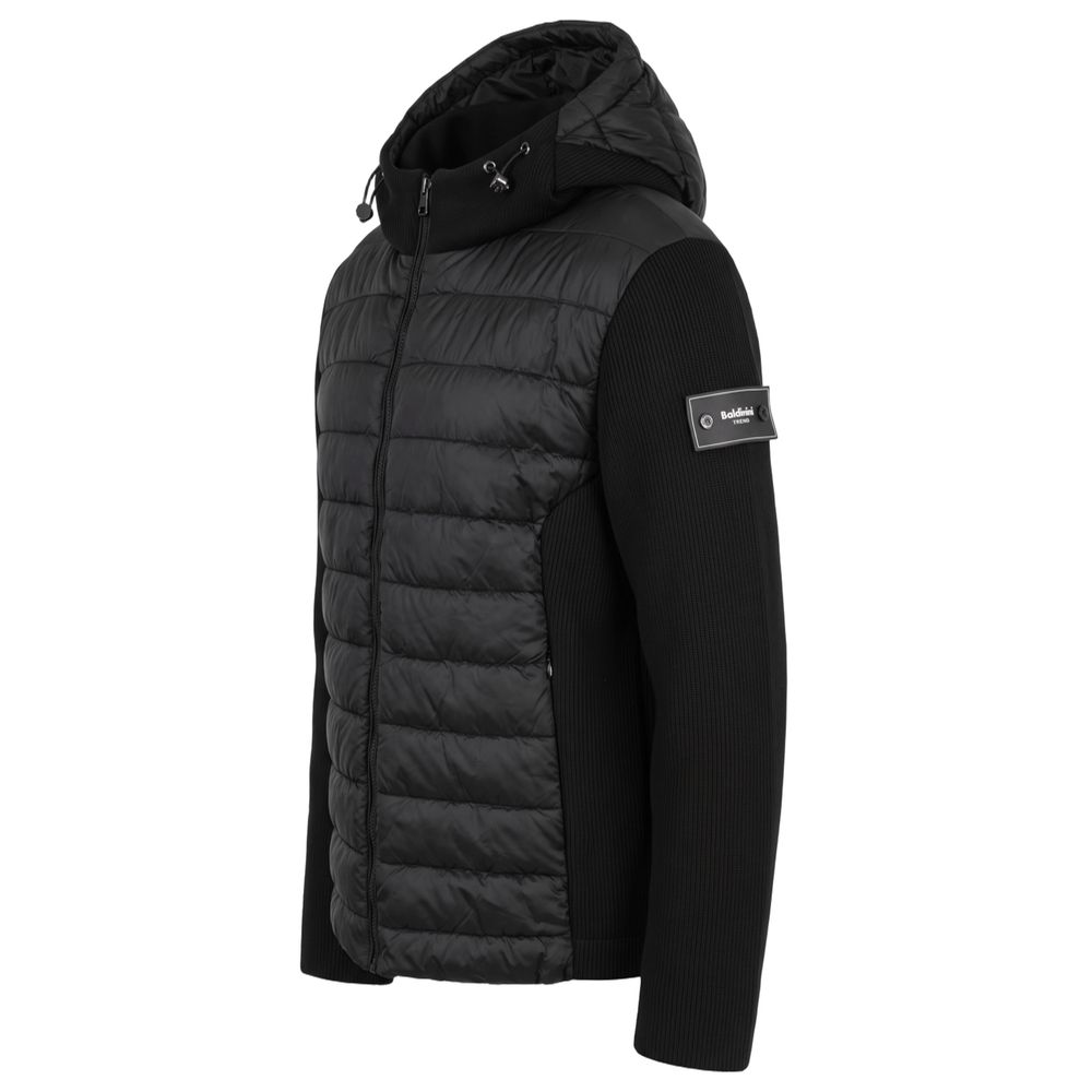 Black Polyester Men Jacket
