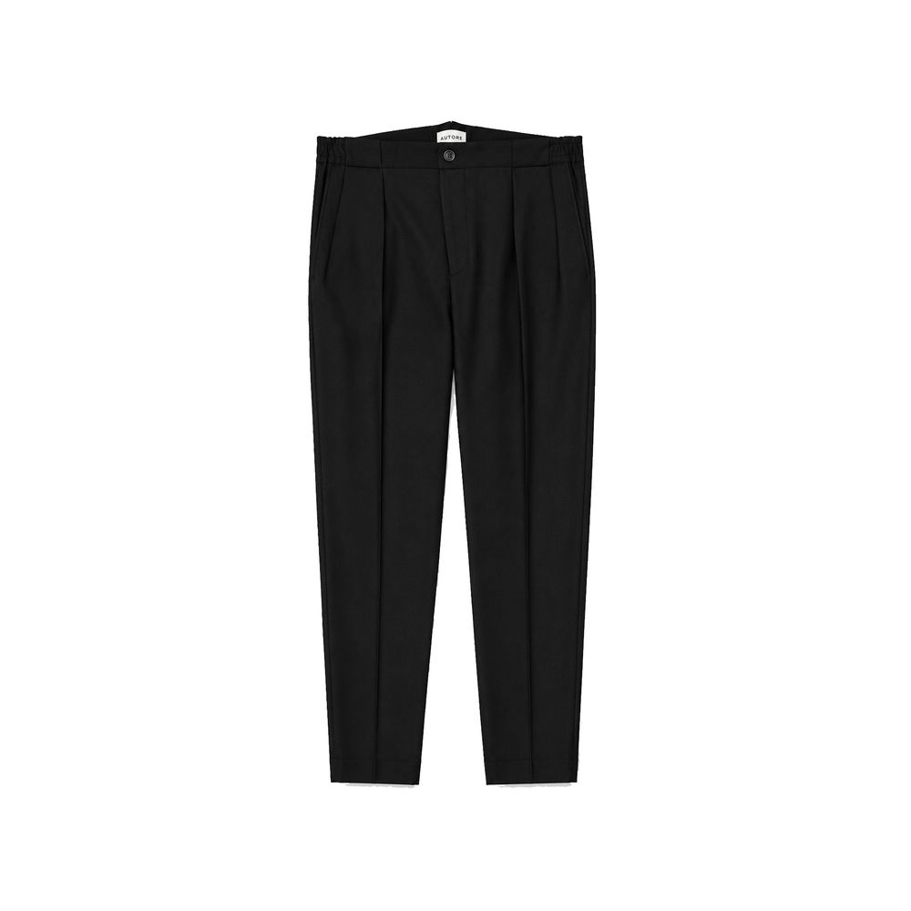 Black Wool Casual Pants