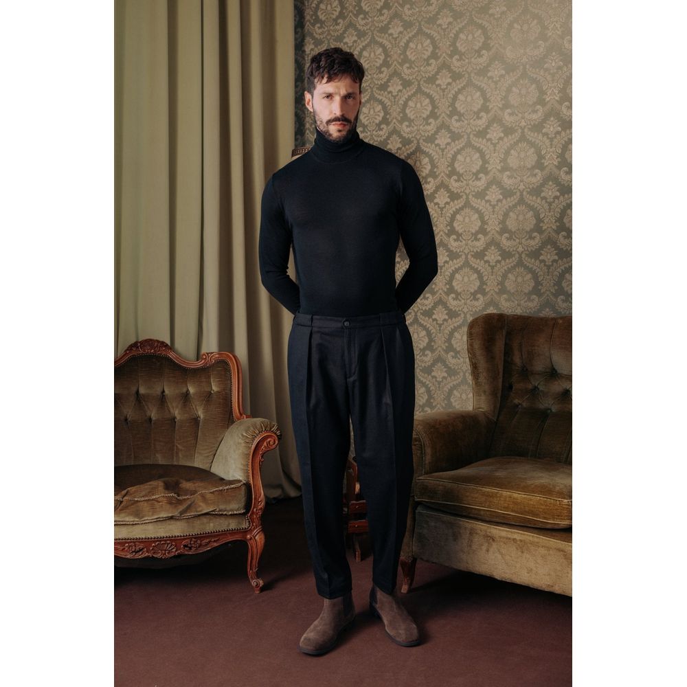 Black Wool Casual Pants