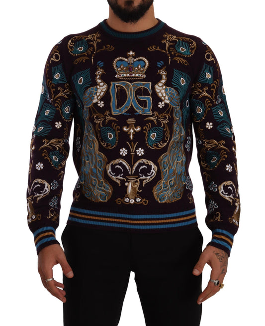 Bordeaux Cashmere DG Crown Embroidered Sweater