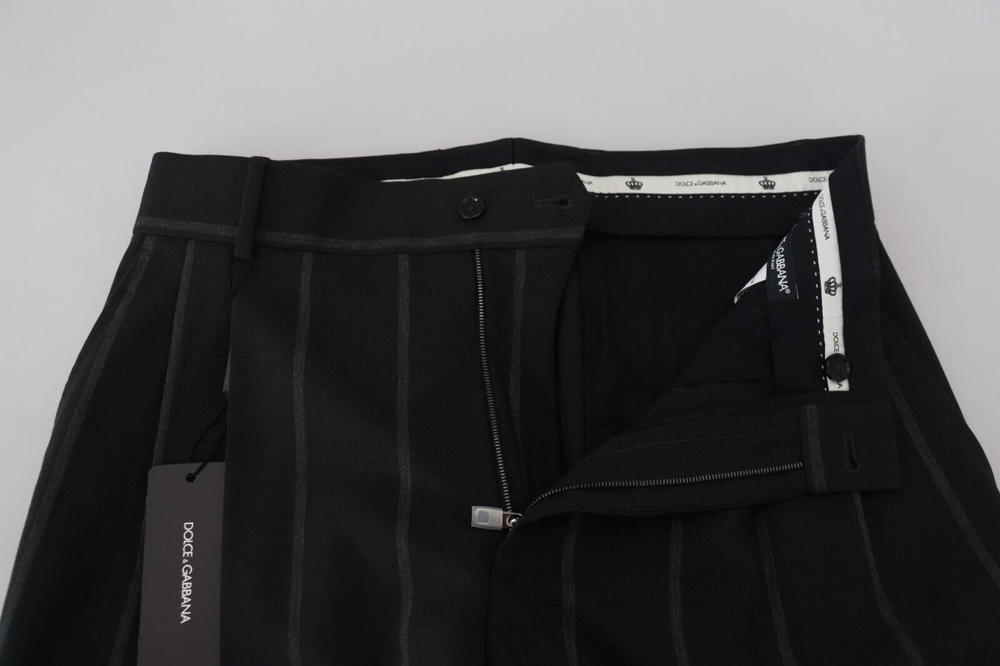 Black Striped Men Trousers Cotton Pants