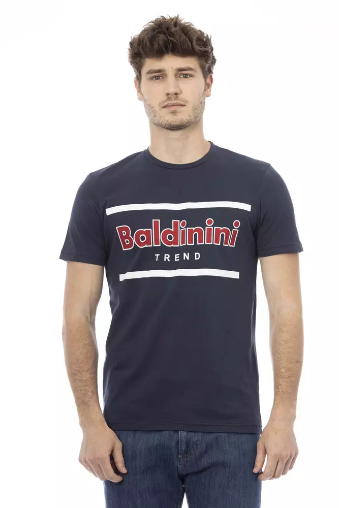 Blue Cotton Men's T-Shirt