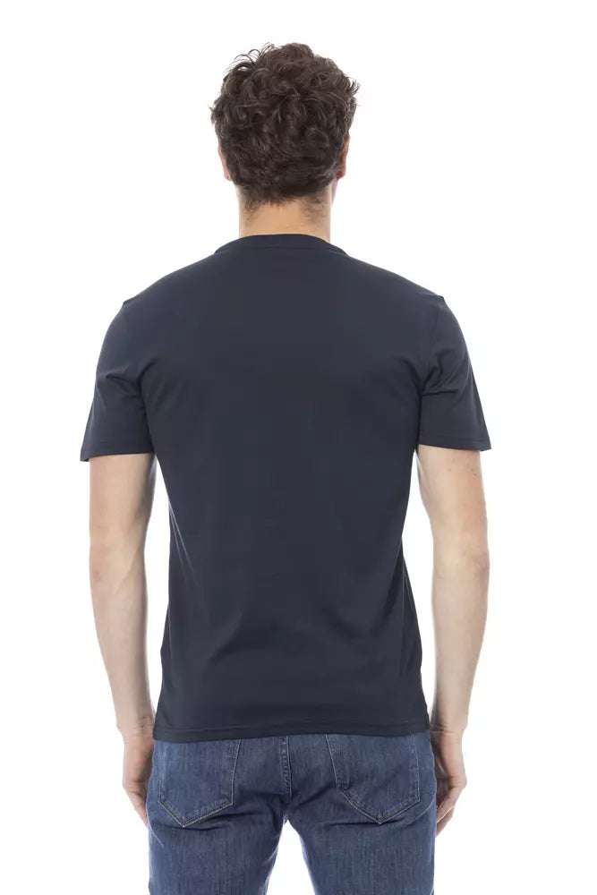 Blue Cotton Men's T-Shirt