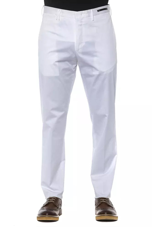 White Cotton Men Trousers