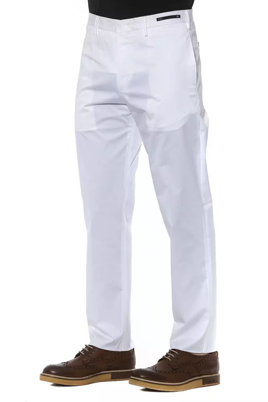 White Cotton Men Trousers