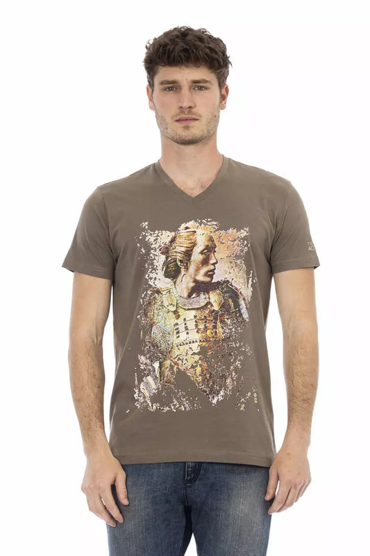 Brown Cotton Men's T-Shirt