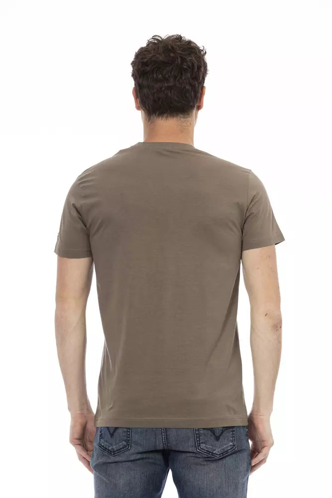 Brown Cotton Men's T-Shirt
