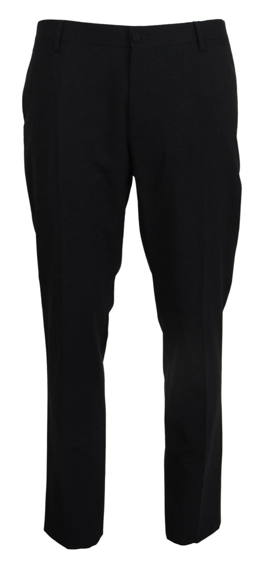 Gray Wool Stretch Dress Formal Slim Fit Pant