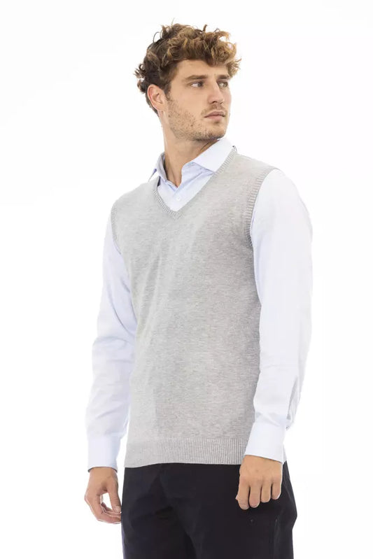 Gray Viscose Men Jacket