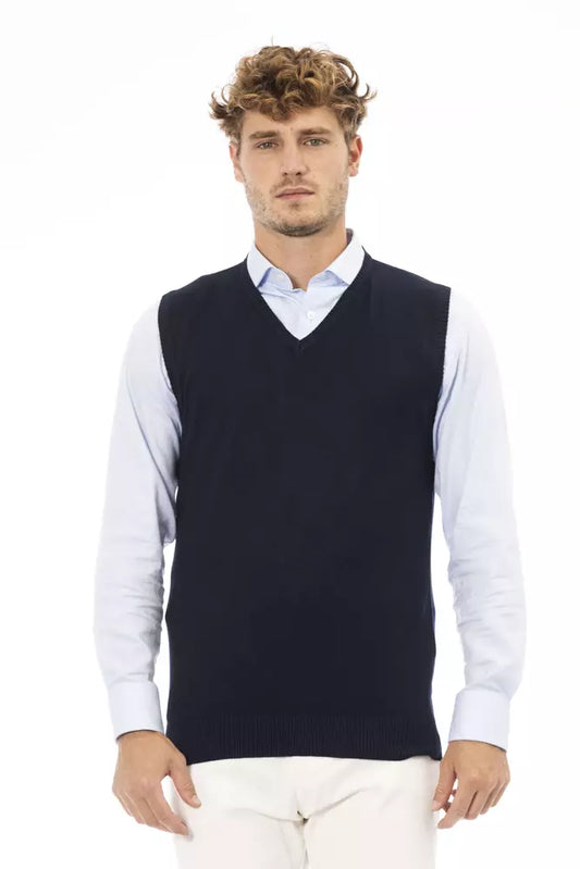 Blue Viscose Men Jacket