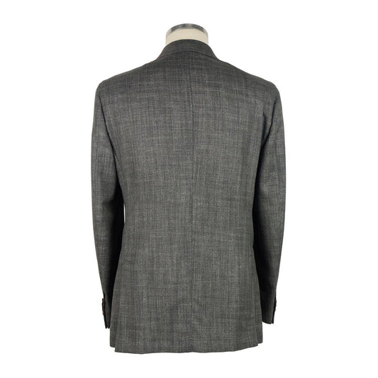 Gray Wool Men Blazer