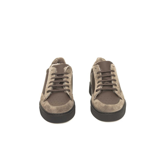 Beige Cowhide Men Sneaker