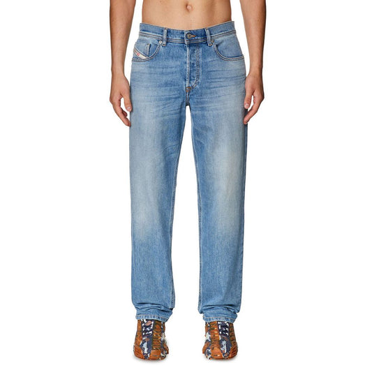 Light Blue Cotton Men's Regular-Fit Jean